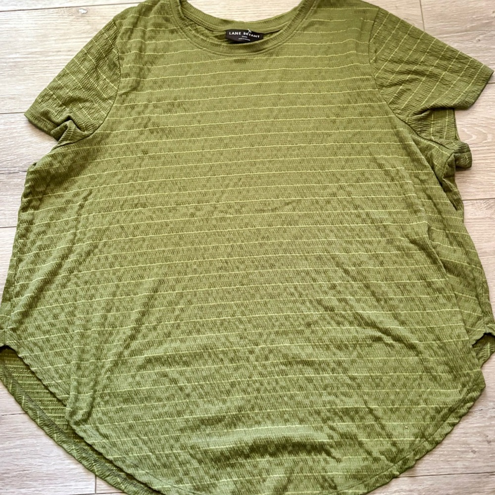 Lane Bryant Olive Short Sleeve Tee